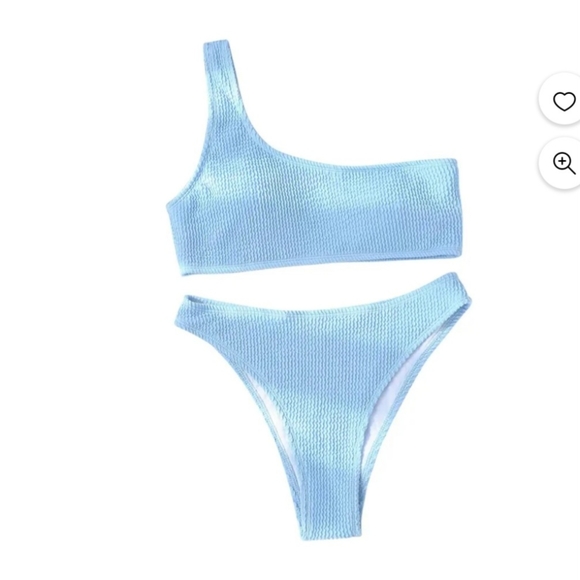 Other - Women's Textured One Shoulder High Waisted Bikini Swimsuit NWOT